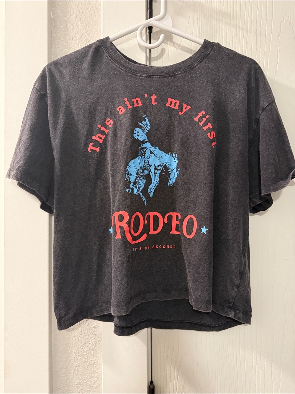 Rodeo Graphic Kids Tee - Black with Red & Blue Print